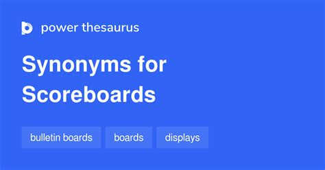 Scoreboards synonyms .